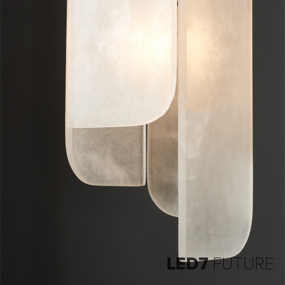 Loft Industry Modern - White Marble 2Plate Pendant